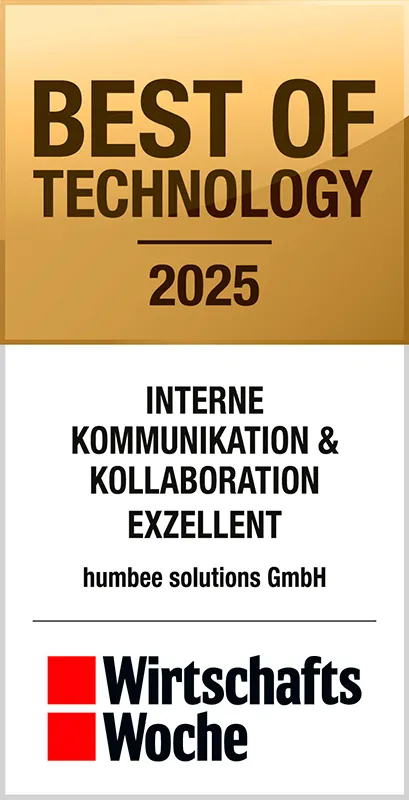 Best of Technology Award, Auszeichnung in der Kategorie Interne Kommunikation & Kollaboration - Exzellent