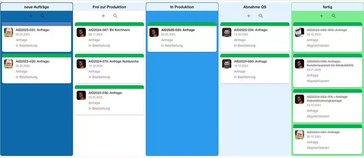 Kanban Boards in der Produktion
