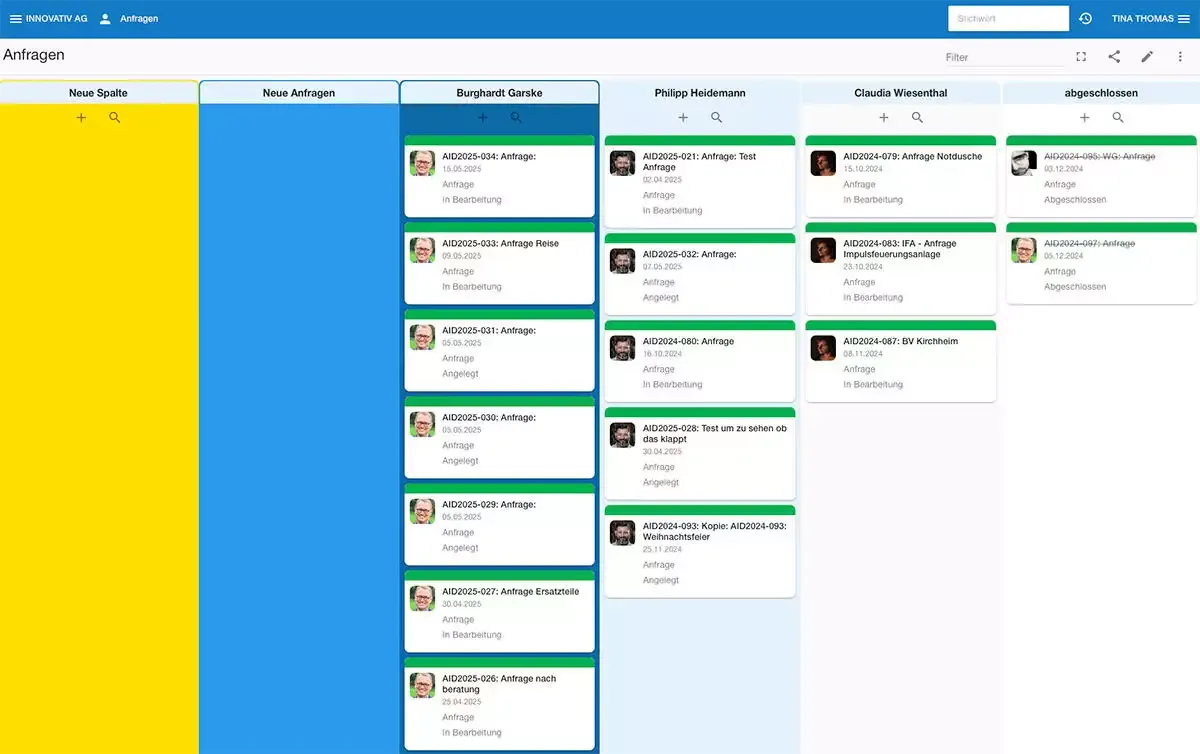 Kanban Board Spalten anlegen